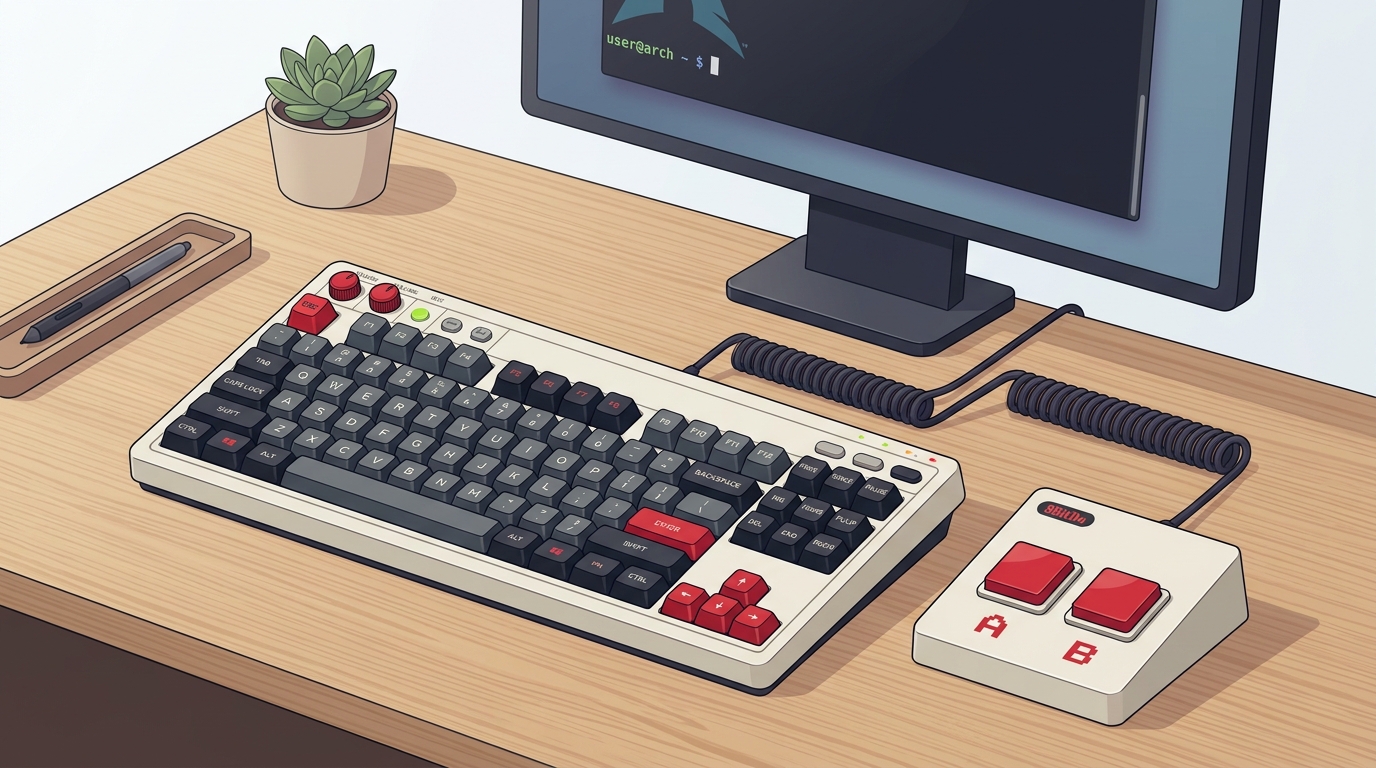 8BitDo Retro Mechanical Keyboard y Dual Super Buttons en Linux
